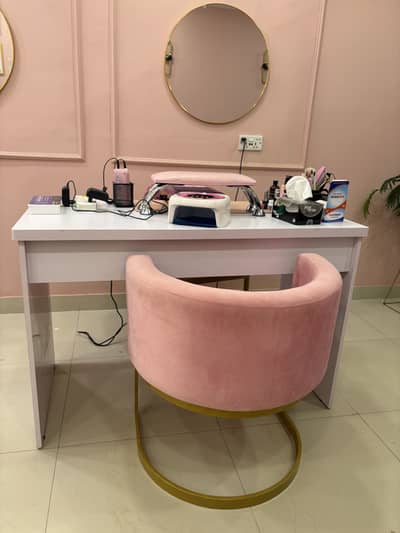 Luxury pink velvet salon/ home chairs