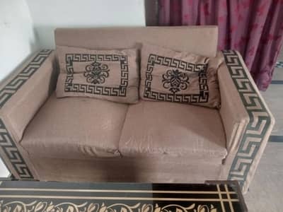 2×2×1 sofa set and table glass 46×28 inch