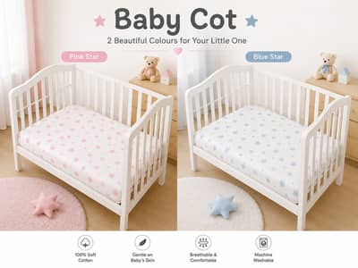100% Cotton Two Pack Cot Bed Fitted Sheets 70x140cm