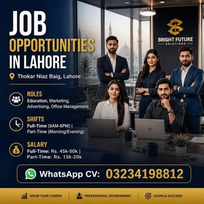 Part Time & Full Time Jobs in Lahore