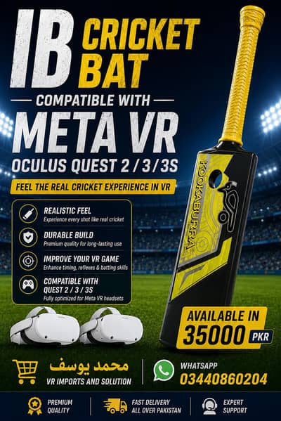 VR ib cricket bat Controller Attachment for Meta Quest 2/3 – vr bat