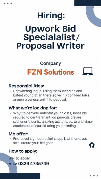 Hiring upwork bid specialist/Proposal Writer