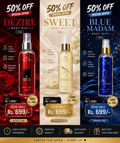 Luxury De Charm Body Mist | Fresh & Long Lasting Scent | Rs. 699