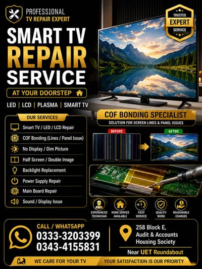 Smart TV Repair & COF Bonding Service | LED LCD Plasma Expert