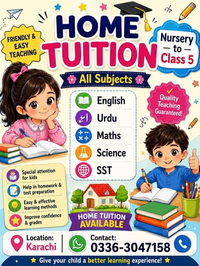 Home Tuition for Nursery til 5 classes