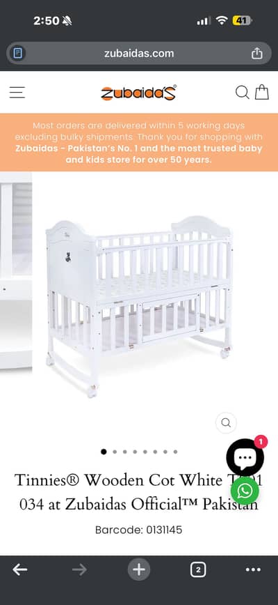 Bargain possible baby cot/crib 4 in 1 intact condition
