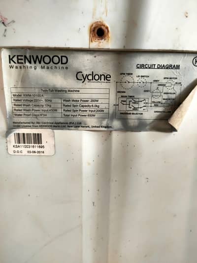 Kenwood washing machine