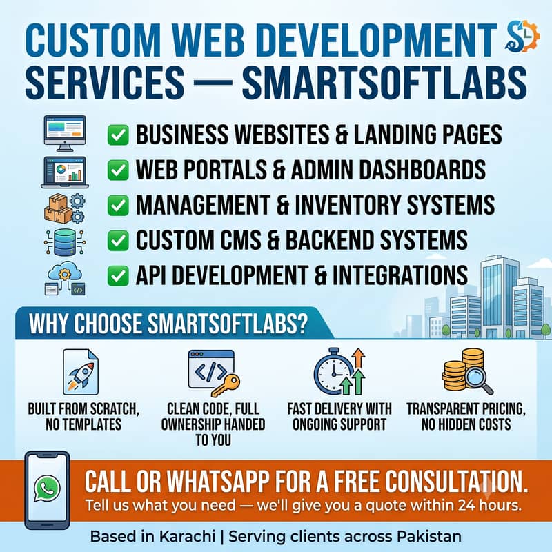 Custom Web Development Services — SmartSoftLabs 0