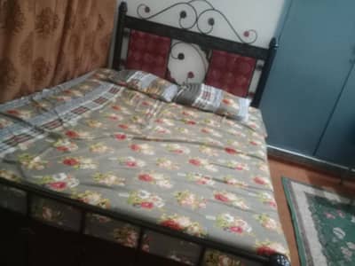 iron double bed with matress for sale