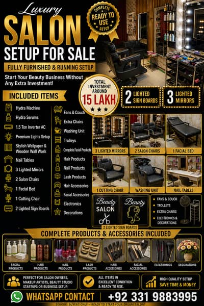 Running Salon Setup | Beauty Salon | AND hydra facial machine FOR SAL