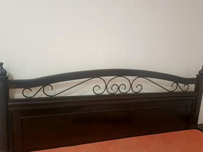 Only Wooden Bed with Mattress for sale