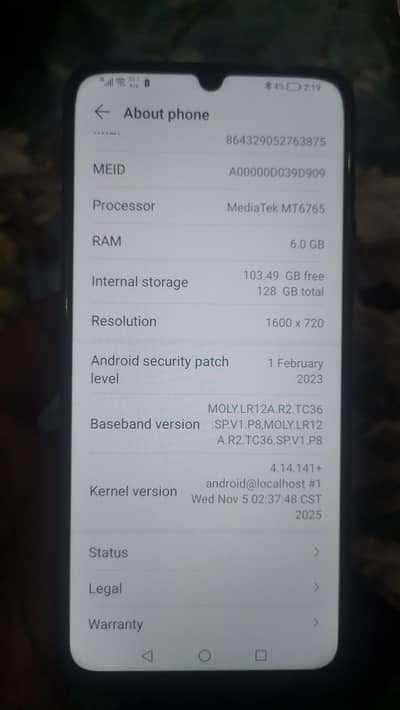 6/128 gaming phone Korea version non pta