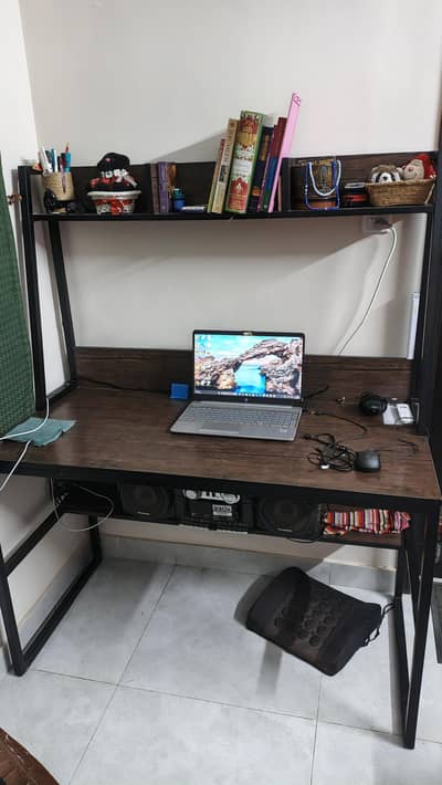 Home office computer table + book rack + office chair