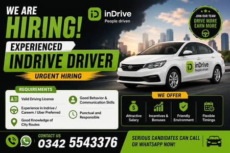 Indrive / Yango Job || Drivers Required || Drivers Job in Islamabad