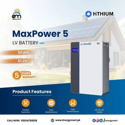 Max power 5 / lithium ion batteries / pylontech fidus / 5kw / 16kw