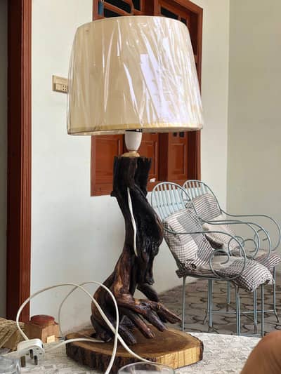 Lamp made and decorated by wood