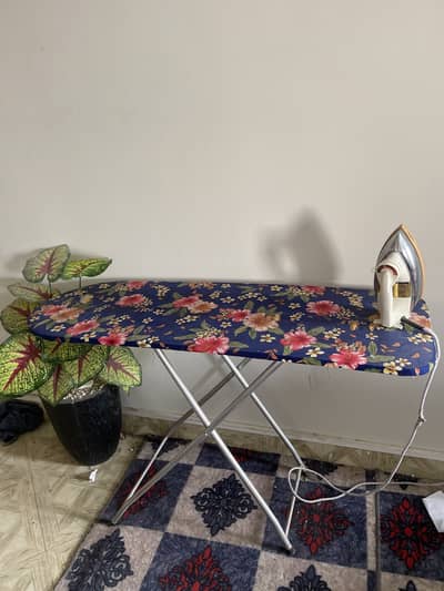 Anex Heavy Weight Iron with Folding Ironing Board Stand-Good Condition