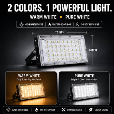 100W Waterproof LED Flood Light IP66 AC 220V Outdoor/ White and Warm