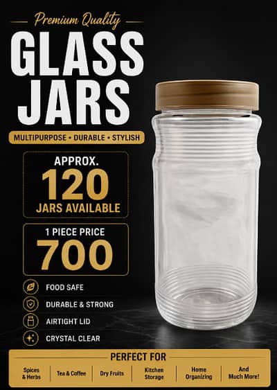 GLASS JAR SET WITH AIRTIGHT LID