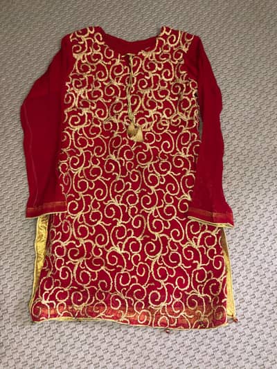 1 piece fancy shirt front back  full embroidered  9 years old  kidsfor