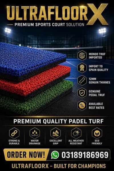 ultra floor X premium padel Court Construction! imported turf & pro