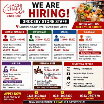 WE ARE HIRING – GROCERY STORE STAFF