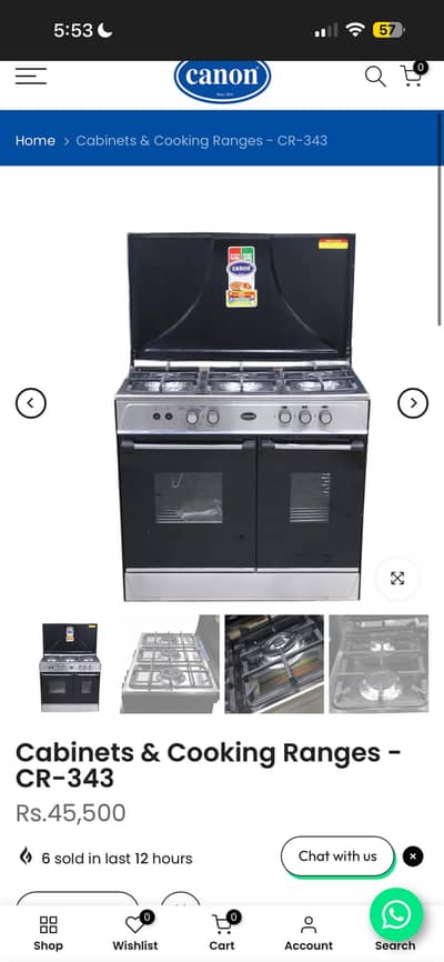 7 months Old Cooking Range For Sale