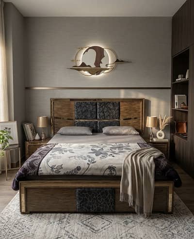 Wooden King Bed set for sale