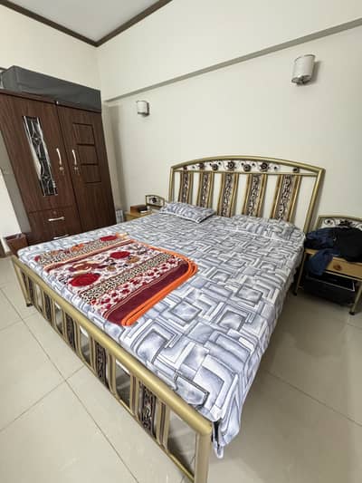 Iron Bedset with Wardrobe and Sidetables