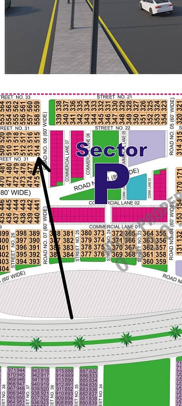 Sector P Corner+60 f road +commercial and park facing available for sale