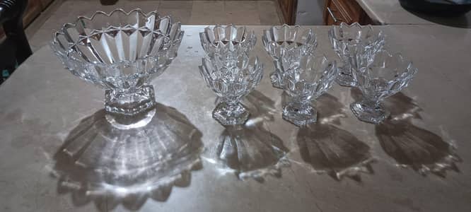 ice cream serving set crystal