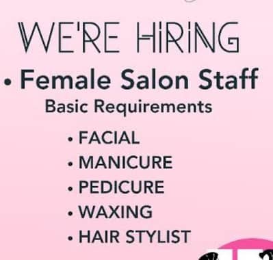 Mujha female salon k liya larki chahye 03120737500