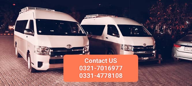 Rent a Car,Toyota Hiace Grand Cabin for Rent in Lahore (New Hiace Van)