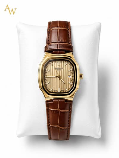 Patek Philippe Inspired Luxury Leather Strap Watch – Gold Brown Editi