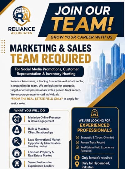 Real Estate Marketing & Sales Jobs in Hyderabad, Pakistan