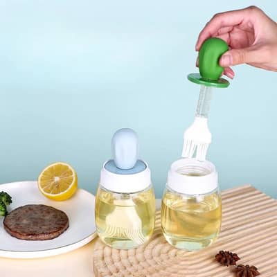 2-in-1 Oil Dispenser Bottle with Silicone Brush