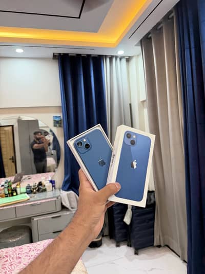 Iphone 13 256 gb PTA APPROVED WITH BOX 88 Battery Blue colour