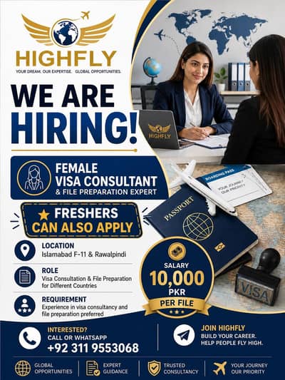 FEMALE VISA FILE PREPARATION EXPERT AND CONSULTANT  URGENT REQUIRED