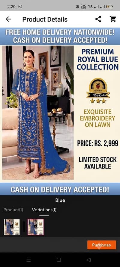 ​Premium Kastoorie Lawn 3-Piece Suit (Eid Collection)