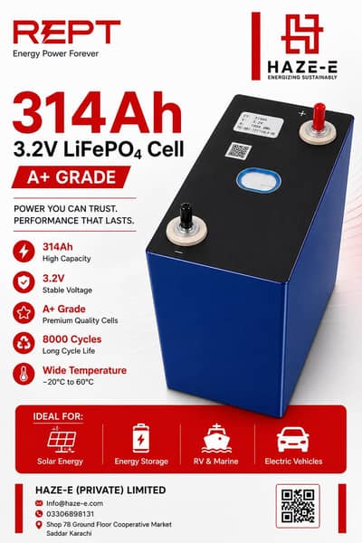 REPT 314Ah 3.2V LiFePO₄ A+ Grade Cell