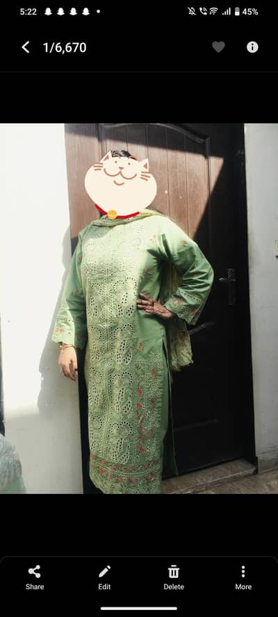 2 piece fully embroidered dress