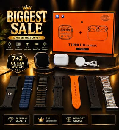T1000 Ultra Max 7in1 Ultrawatch ⌚ with earbuds