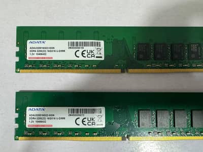 ADATA 16GB [2x32GB] DDR4 3200[22] 16GX16 U-DIMM Gaming RAM