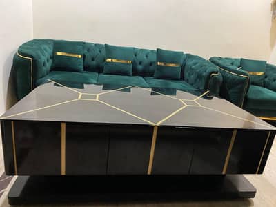 Six Seater Sofa Set with table for sale