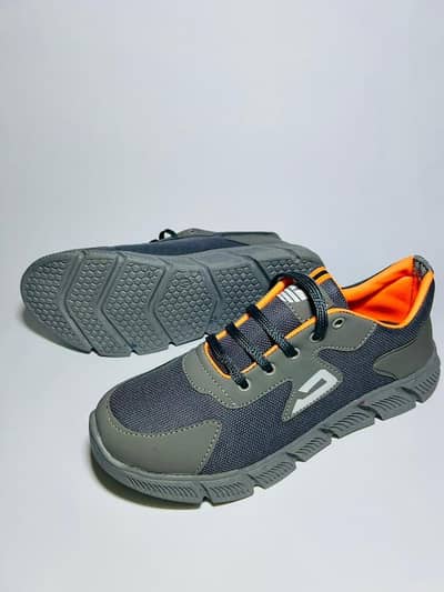 Men's Premium Lightweight Sports Joggers – Grey & Orange