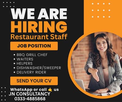 Restaurant Staff/ BBQ CHEFS / Waiters / Helpers ETC