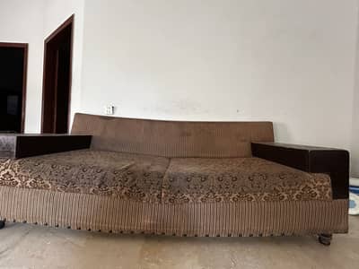 Brown and Beige sofa set for sale