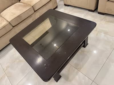 Elegant Wooden Center Table Set – Coffee Table + 2 Side Tables