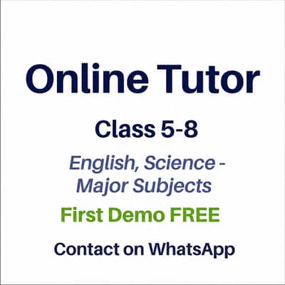 online tutor for class 5 to 8 Major subject