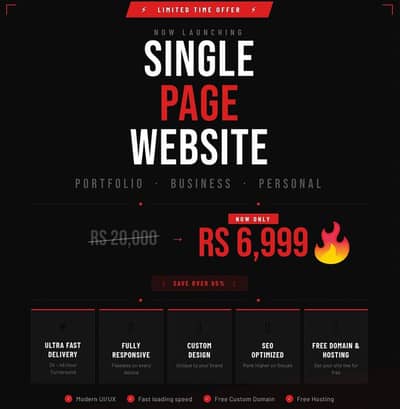 Single Page Custom Website